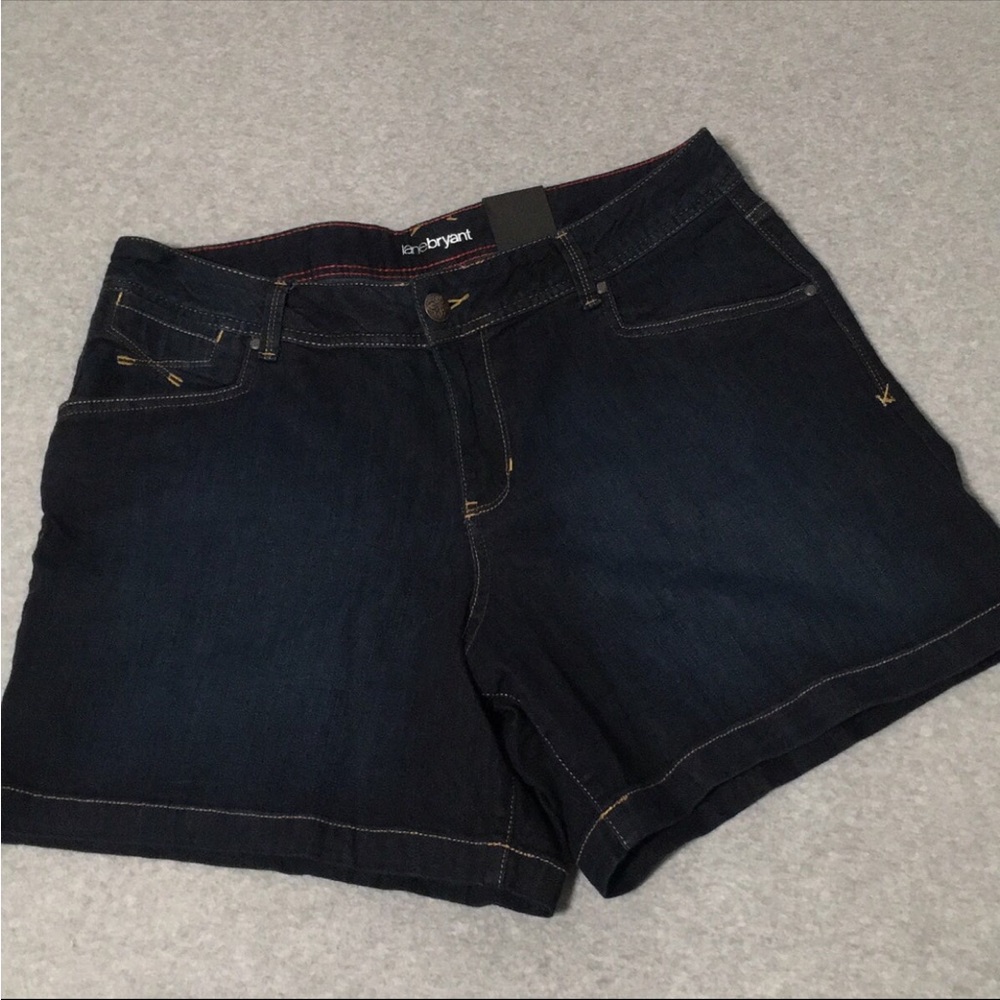 New Lane Bryant Denim Shorts Size 16 Dark Wash Coastal Summer